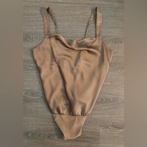 Abercrombie Fitch Copper silk cami bodysuit shirt Medium
